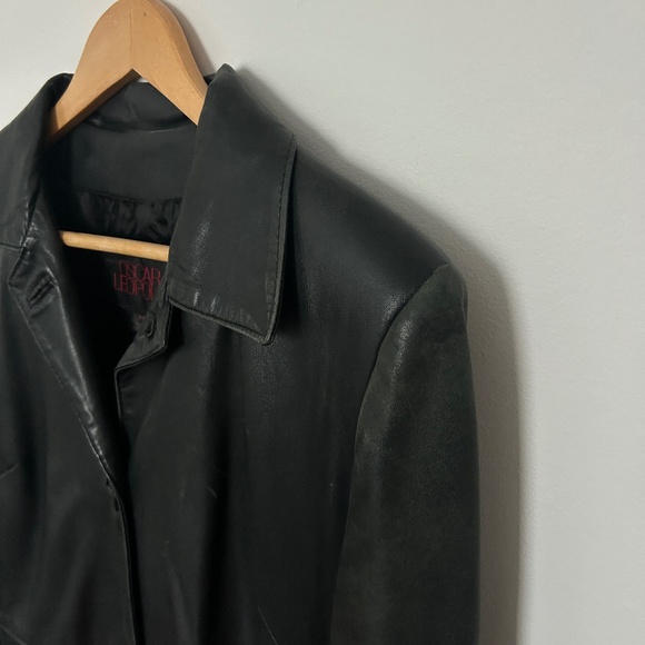 Vintage Leather Trench Coat - Picture 3 of 5